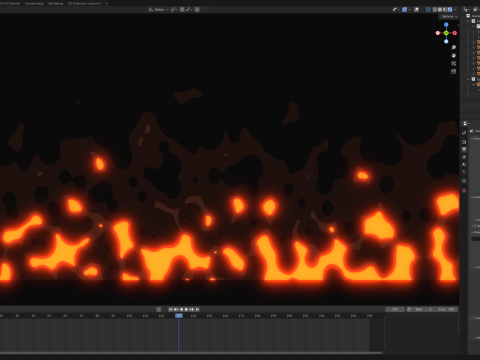 Stylized fire Blender Eevee Next for 2d animation Modelo 3D