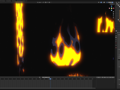 Stylized fire Blender Eevee Next for 2d animation Modelo 3D