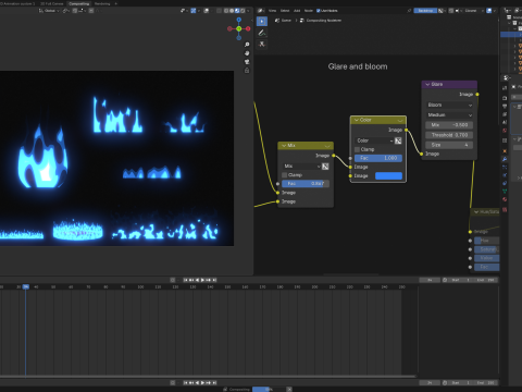 Stylized fire Blender Eevee Next for 2d animation Modelo 3D