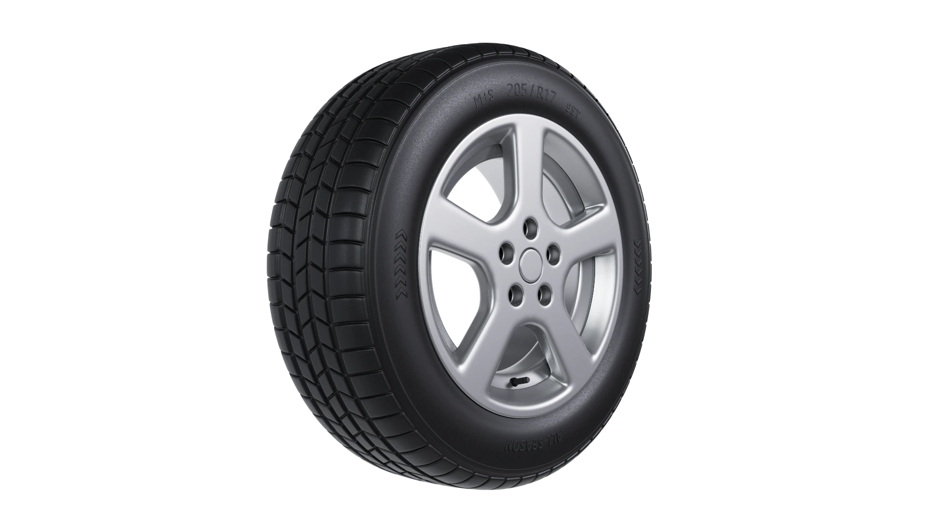 Tire all-season 205 R17 95T 3D Model .c4d .max .obj .3ds .fbx .stl .blend 