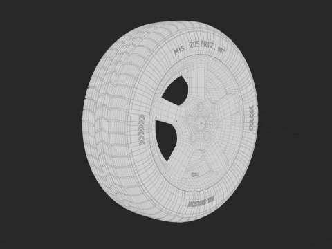 Tire all-season 205 R17 95T 3D Model