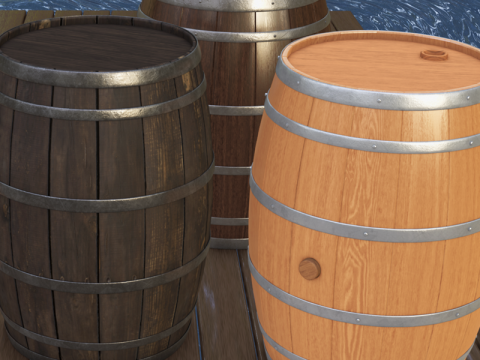 Custom barrels Blender 3D-Modell
