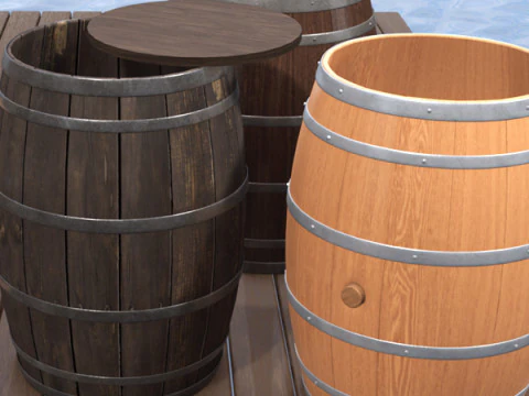 Barrels customizable Blender 3D Model