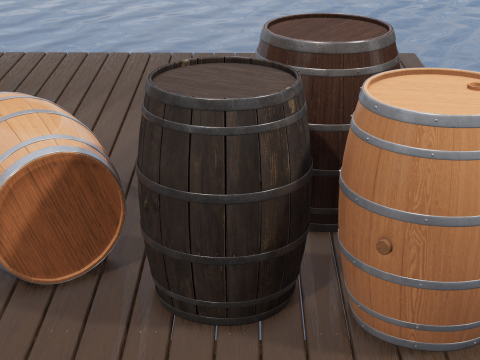 Custom barrels Blender 3D-Modell