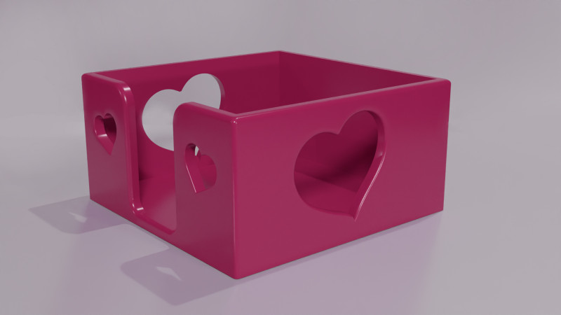 Hold Note Organizer with Heart Cutouts 3D Druckmodell .c4d .max .obj .3ds .fbx .stl .blend