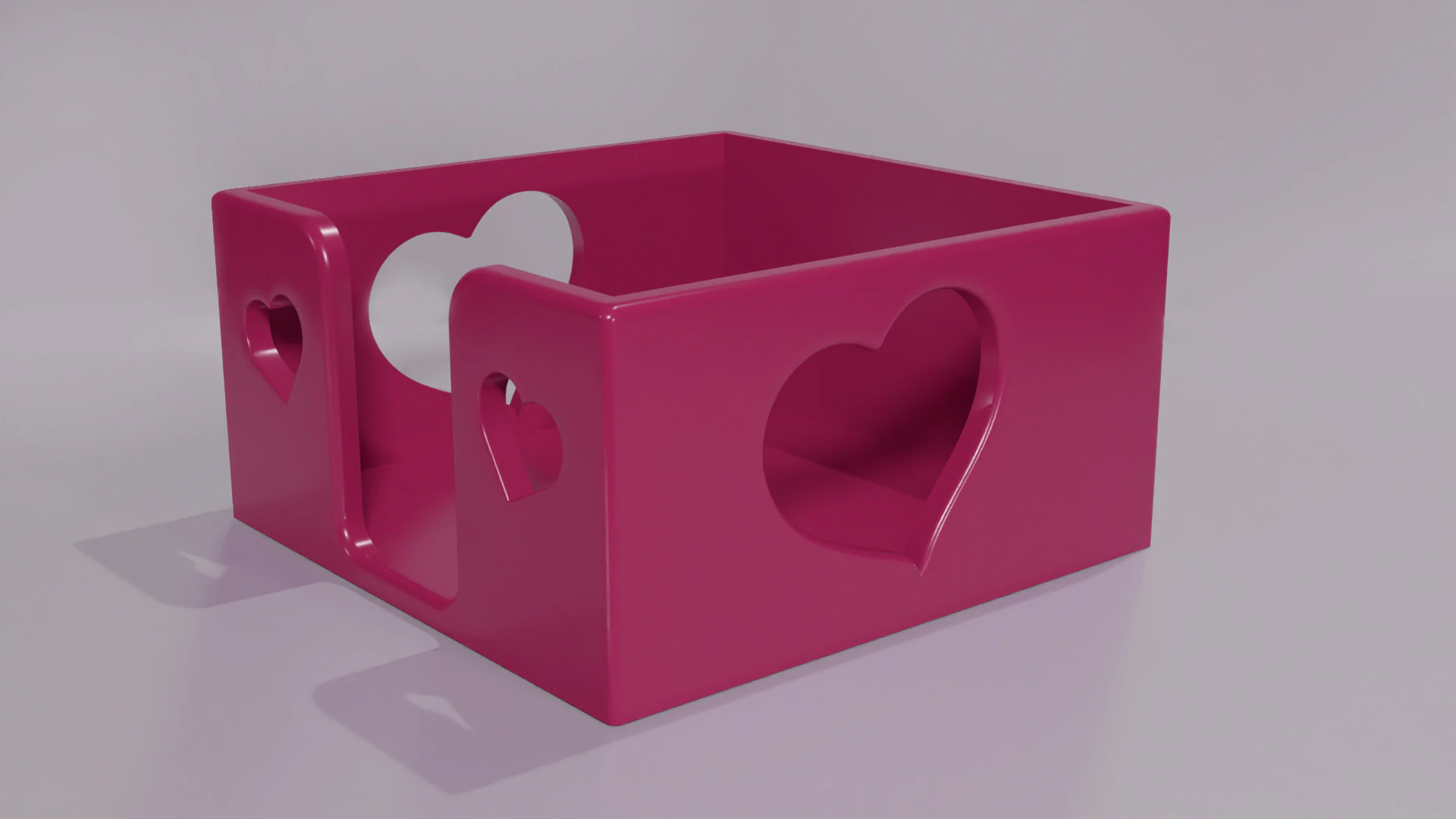 Hold Note Organizer with Heart Cutouts 3D Print Model .c4d .max .obj .3ds .fbx .stl .blend 