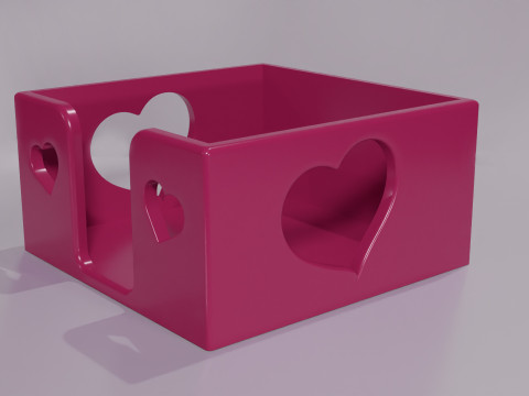 Hold Note Organizer with Heart Cutouts 3D 프린트 모델