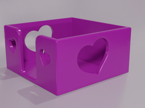 Hold Note Organizer with Heart Cutouts 3D 프린트 모델