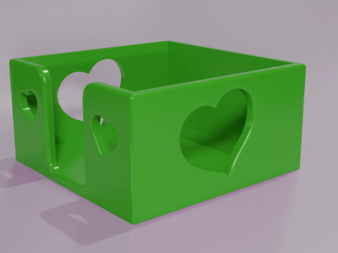 Hold Note Organizer with Heart Cutouts 3D 프린트 모델