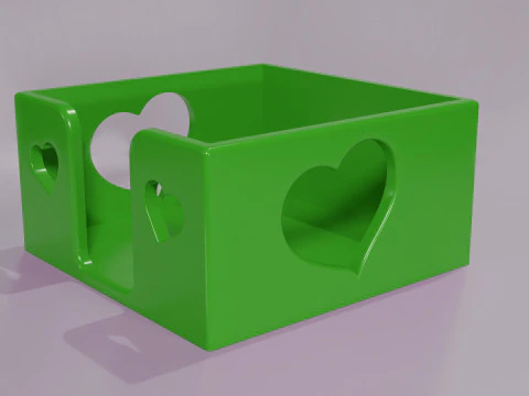 Hold Note Organizer with Heart Cutouts 3D Print Model