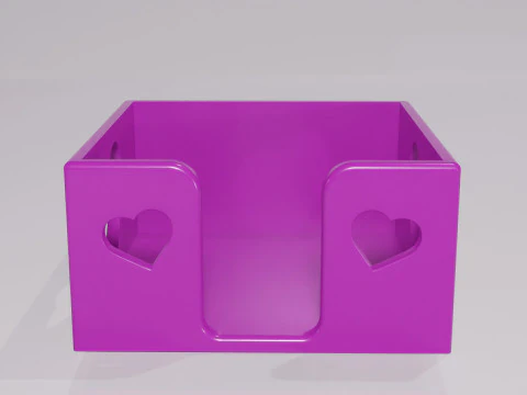 Hold Note Organizer with Heart Cutouts 3D Print Model
