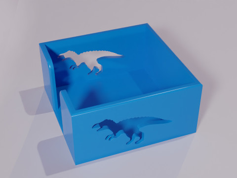 Dinosaur-Themed Hold Note Organizer 3D print model 3D Baskı Modeli
