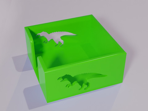 Dinosaur-Themed Hold Note Organizer 3D print model 3D Baskı Modeli