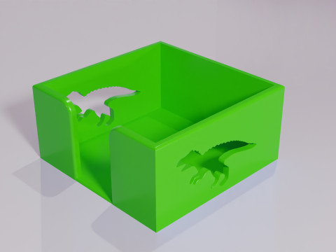 Dinosaur-Themed Hold Note Organizer 3D print model 3D Baskı Modeli