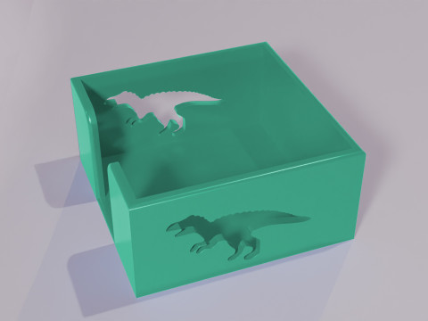 Dinosaur-Themed Hold Note Organizer 3D print model 3D Baskı Modeli