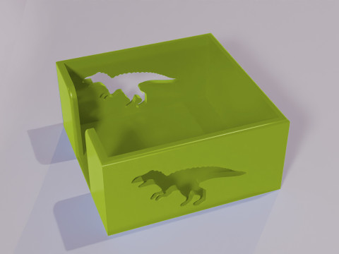Dinosaur-Themed Hold Note Organizer 3D print model 3D Baskı Modeli