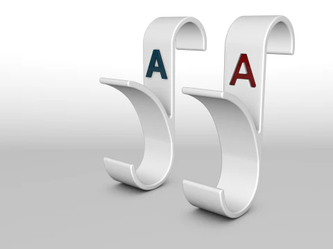 Appendiabiti da bagno stampabile in 3D minimale con lettera A Modello di stampa 3D