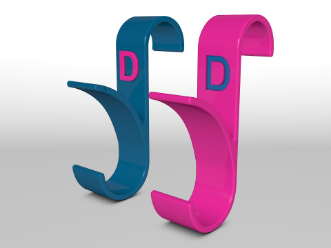 Hanger Bathroom 3D print model letter D 3D print model 3D प्रिंट मॉडल