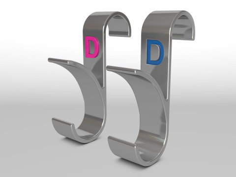 Hanger Bathroom 3D print model letter D 3D print model 3D प्रिंट मॉडल