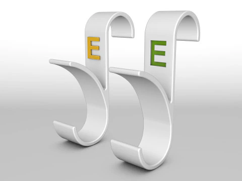 Modello di stampa 3D del bagno appendiabiti lettera E Modello di stampa 3D Modello di stampa 3D