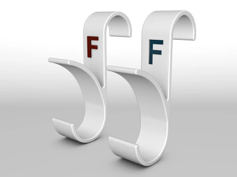 Modello di stampa 3D del bagno appendiabiti lettera F Modello di stampa 3D Modello di stampa 3D