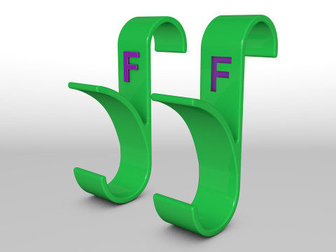Hanger Bathroom 3D print model letter F 3D print model 3D Принт Модель