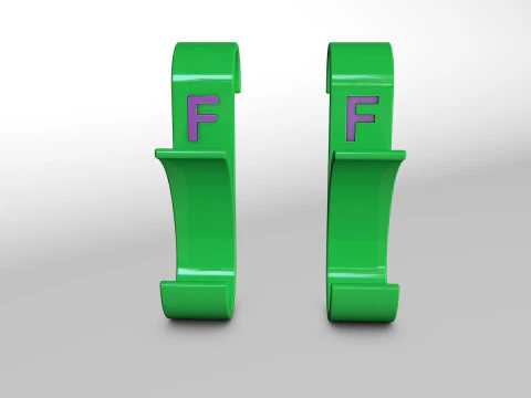 Hanger Bathroom 3D print model letter F 3D print model 3D Print Model