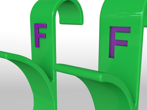 Hanger Bathroom 3D print model letter F 3D print model 3D Принт Модель
