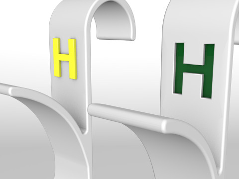 Hanger Bathroom 3D print model letter H 3D print model 3D Baskı Modeli