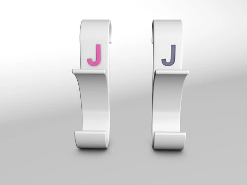 Modello di stampa 3D del bagno appendiabiti lettera J Modello di stampa 3D Modello di stampa 3D