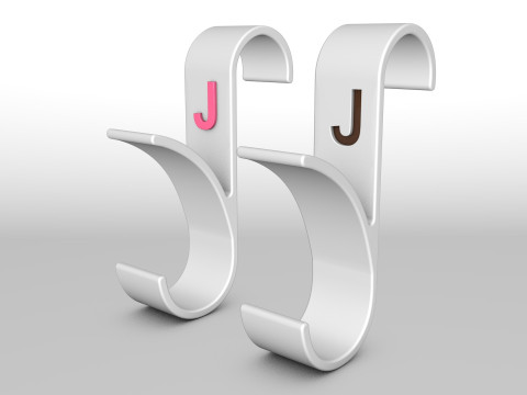 Hanger Bathroom 3D print model letter J 3D print model 3D Принт Модель
