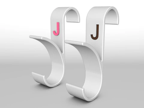 Modello di stampa 3D del bagno appendiabiti lettera J Modello di stampa 3D Modello di stampa 3D