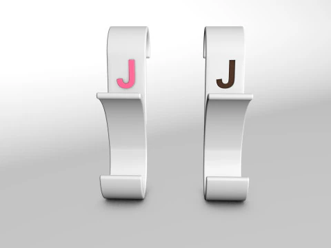 Modello di stampa 3D del bagno appendiabiti lettera J Modello di stampa 3D Modello di stampa 3D