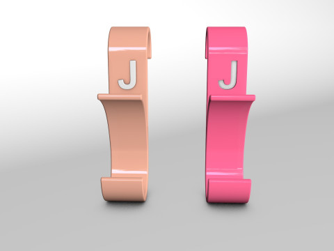 Hanger Bathroom 3D print model letter J 3D print model 3D Принт Модель