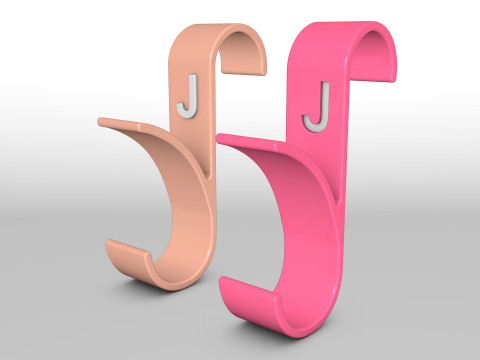 Hanger Bathroom 3D print model letter J 3D print model 3D Принт Модель