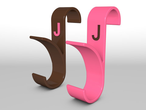Hanger Bathroom 3D print model letter J 3D print model 3D Принт Модель