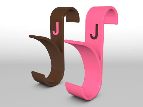 Modello di stampa 3D del bagno appendiabiti lettera J Modello di stampa 3D Modello di stampa 3D