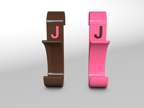 Hanger Bathroom 3D print model letter J 3D print model 3D Принт Модель