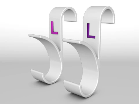 Modello di stampa 3D del bagno appendiabiti lettera L Modello di stampa 3D Modello di stampa 3D