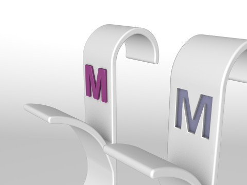 Hanger Bathroom 3D print model letter M 3D print model Modèles 3D en vedette