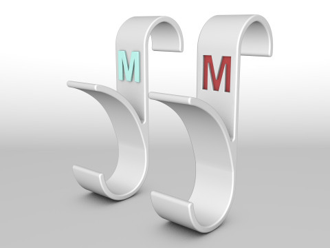 Hanger Bathroom 3D print model letter M 3D print model Modèles 3D en vedette