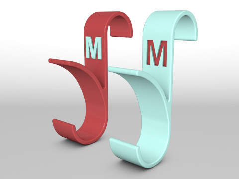 Hanger Bathroom 3D print model letter M 3D print model Modèles 3D en vedette