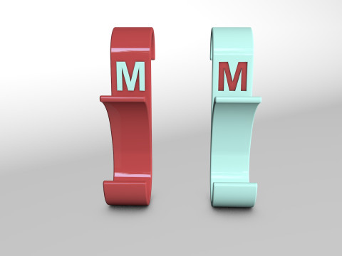 Hanger Bathroom 3D print model letter M 3D print model Modèles 3D en vedette
