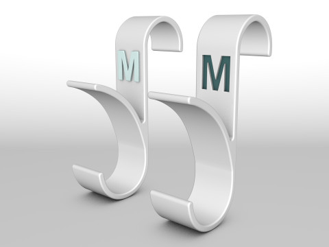Hanger Bathroom 3D print model letter M 3D print model Modèles 3D en vedette