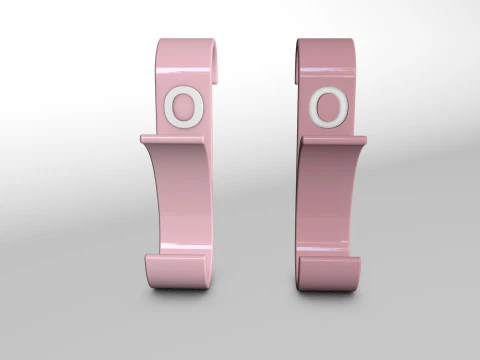 ハンガー バスルーム 3D プリント モデル 文字 O 3D プリント モデル 3Dプリントモデル