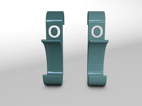 ハンガー バスルーム 3D プリント モデル 文字 O 3D プリント モデル 3Dプリントモデル