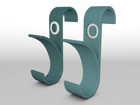 ハンガー バスルーム 3D プリント モデル 文字 O 3D プリント モデル 3Dプリントモデル