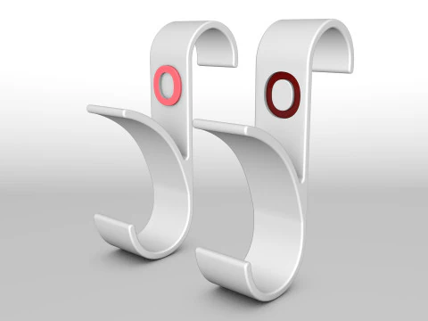 ハンガー バスルーム 3D プリント モデル 文字 O 3D プリント モデル 3Dプリントモデル