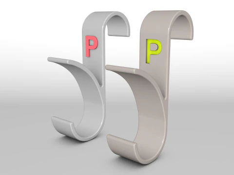 Kleiderb&uuml;gel Badezimmer 3D-Druckmodell Buchstabe P 3D-Druckmodell 3D Druckmodell