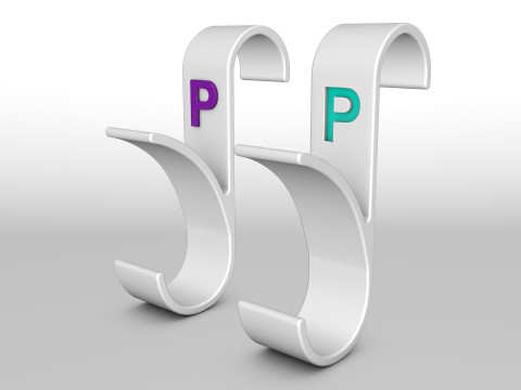 Hanger Bathroom 3D print model letter P 3D print model 3D-Druckmodell